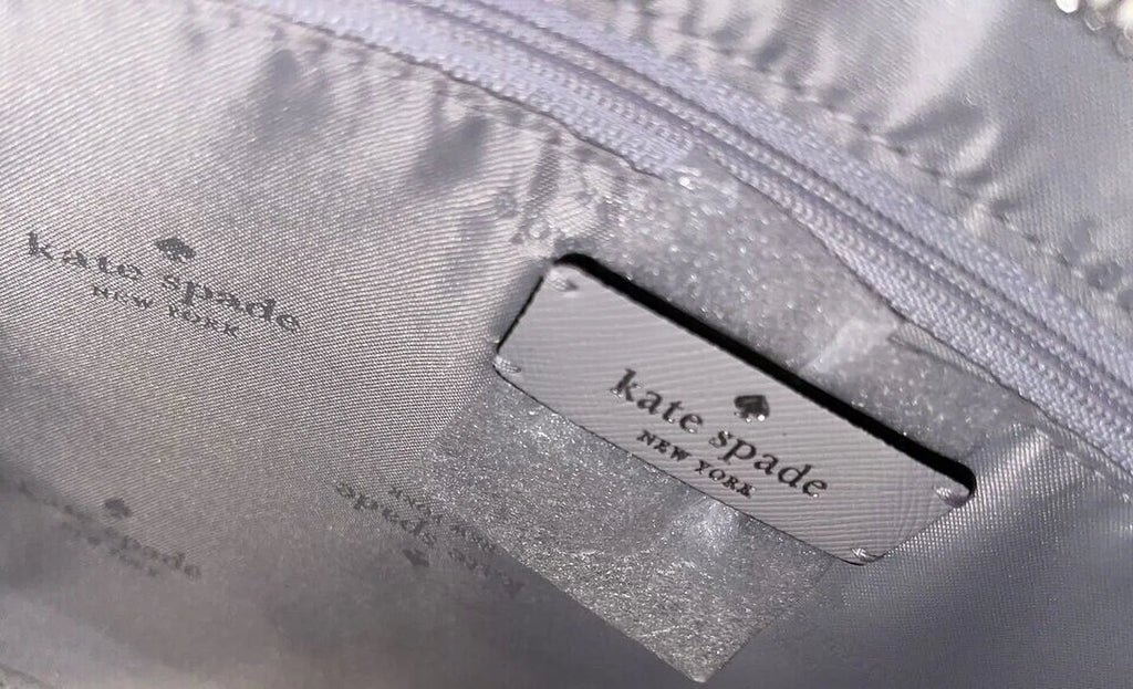 Kate Spade Madison Medium Platinum Grey Colorblock Leather Satchel Bag Purse