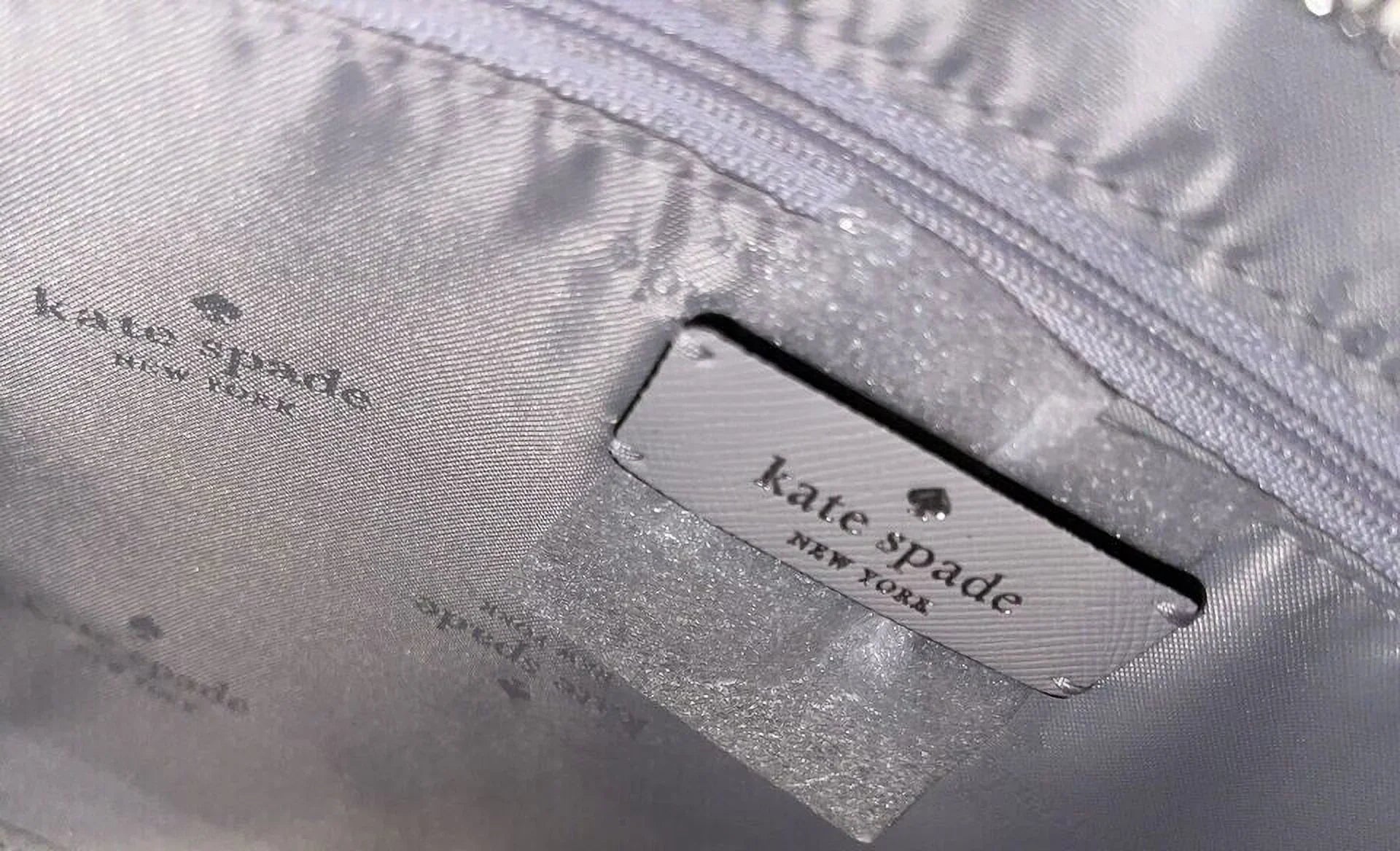Kate Spade Madison Medium Platinum Grey Colorblock Leather Satchel Bag Purse