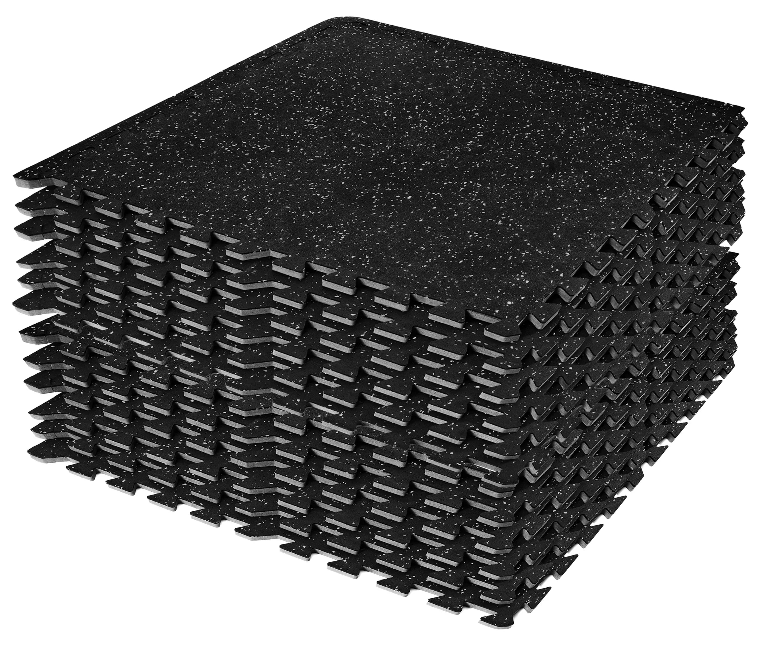 Sivan Fitness 1/2" Thick Rubber Top High Density  Foam Gym Flooring for Home Gym - 12 Interlocking Gym Floor Mat
