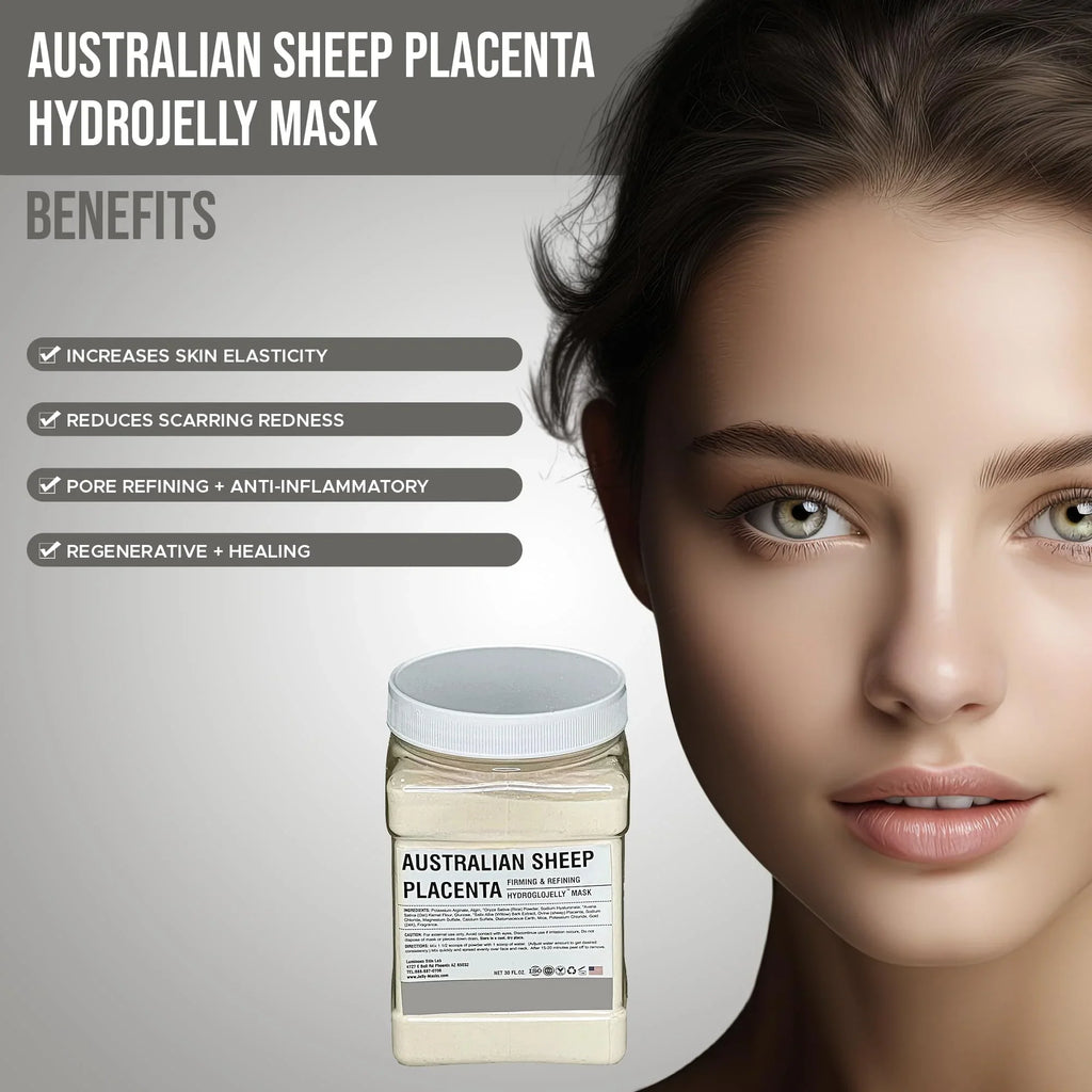 Luminous Skin Lab Australian Sheep Placenta Jelly Mask,  Professional Pack Peel off Facial Mask - Anti-Aging, Reducing Dark Spot & Natural Skin Treatment - Suitable for All Skin Types | 30 fl oz