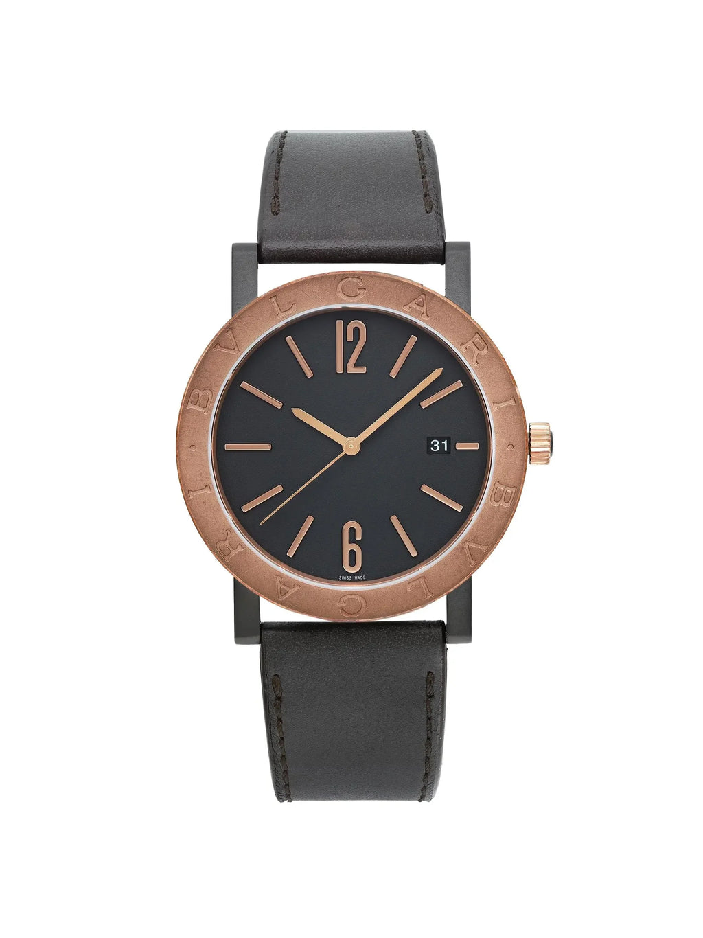 New Bvlgari Solotempo 41mm Steel Bronze Black Dial Automatic Men Watch 102931