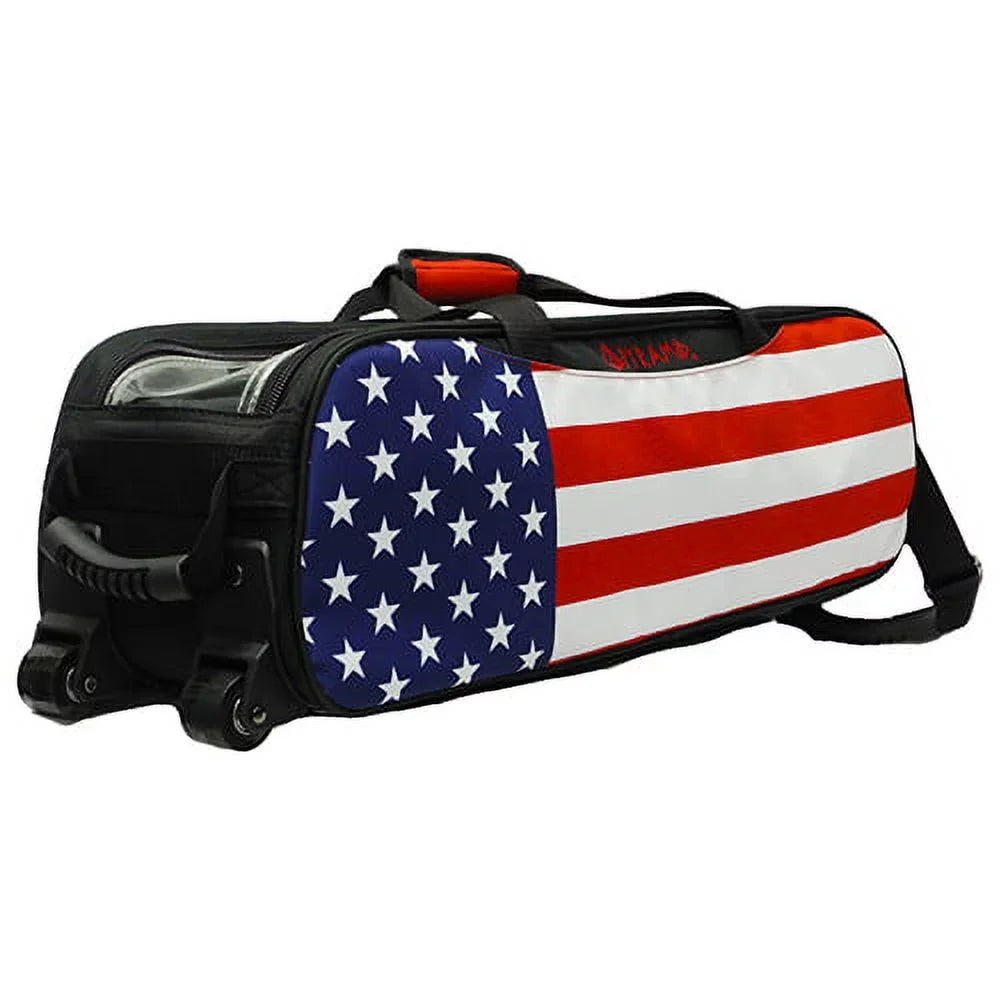 Pyramid Path Triple Tote Roller Clear Top Bowling Bag With 2 Built-In Side Accessory Pouches - Lightweight and Designed for Travel