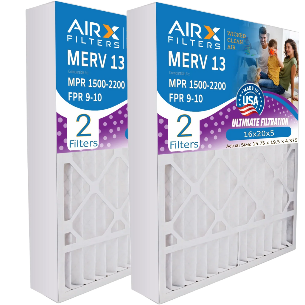 16x20x5 Air Filter  13 Comparable to  1500 - 2200 &  9 Compatible with Lennox  Air Filter 2 Pack by     .
