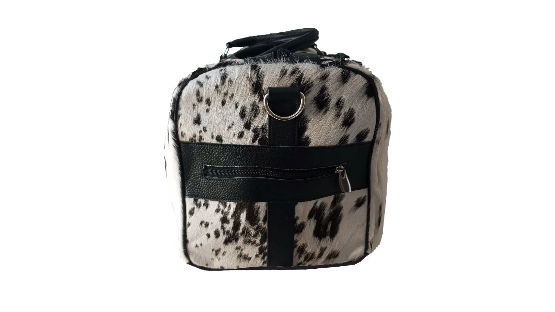 American Style Black & White Large Duffle Bag Cowhide Men Leather Duffle Bag Travel, Sports & Gym Luggage Bag