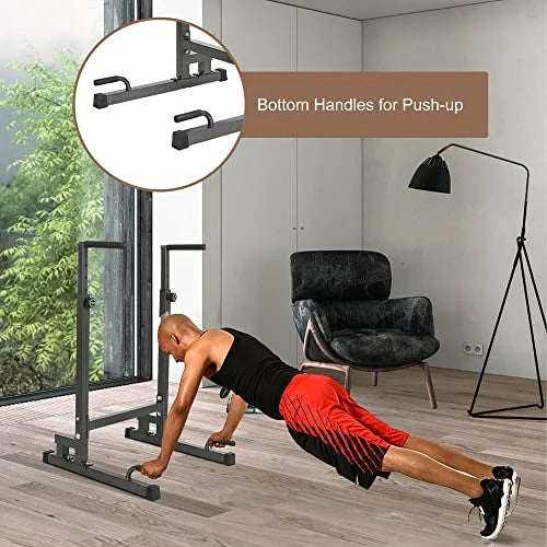 Lucky Tree Pull Up Dip Bar, Adjustable Dip Station, Multi-Function Power Tower Calisthenics Equipment For Home Gym