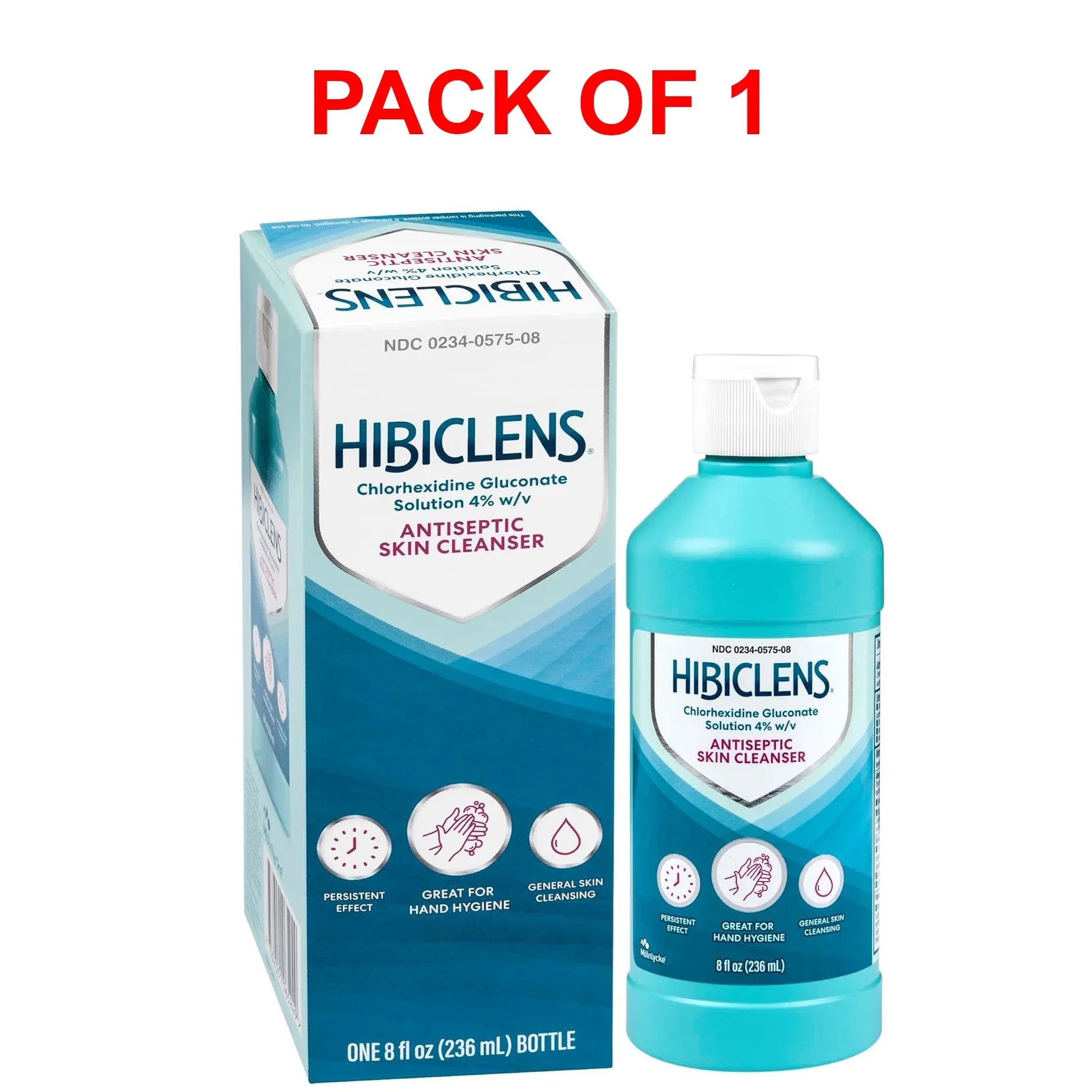 Hibiclens Antiseptic Skin Cleanser & Hand Soap for Home & Hospital - Fast-Acting & Long-Lasting Protection from Germs, Antibacterial & Antimicrobial Effect - 4%  For Surgery - 8 oz Pack of 1