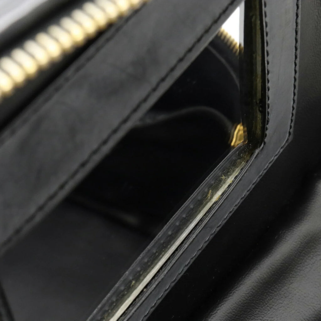 Pre-Owned  Chanel Matelasse Coco Mark Vanity Bag Handbag Shoulder Leather Black (Fair)
