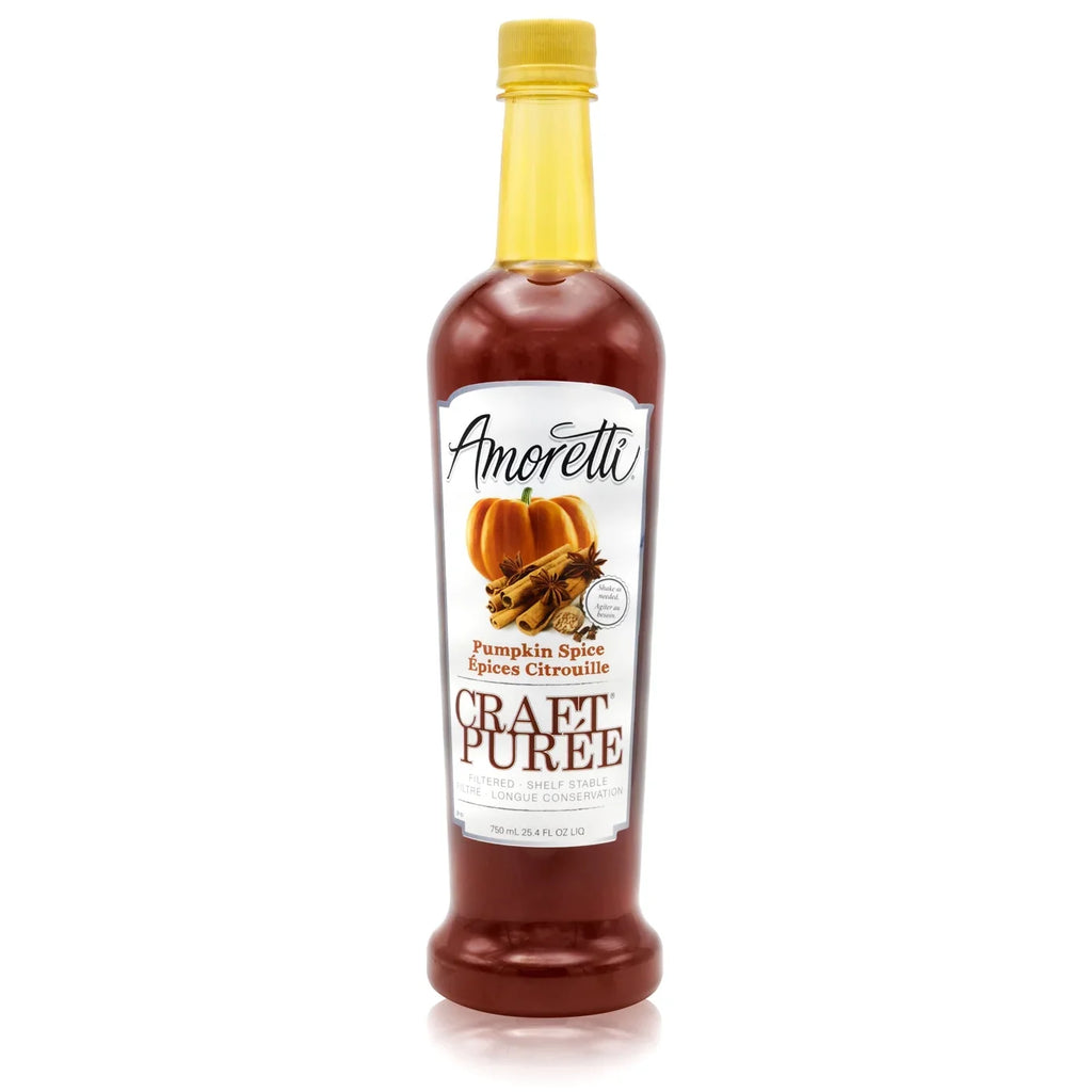 Amoretti - Pumpkin Spice Craft Puree® 750 ml - Perfect for Brewing, Cocktails, and other Beverages, Made of Real Fruit, No Preservatives, Filtered, Super Concentrated, Fully Pasteurized