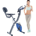 Folding Fitness -Bike with 10-Level Adjustable Resistance, Arm Bands Black