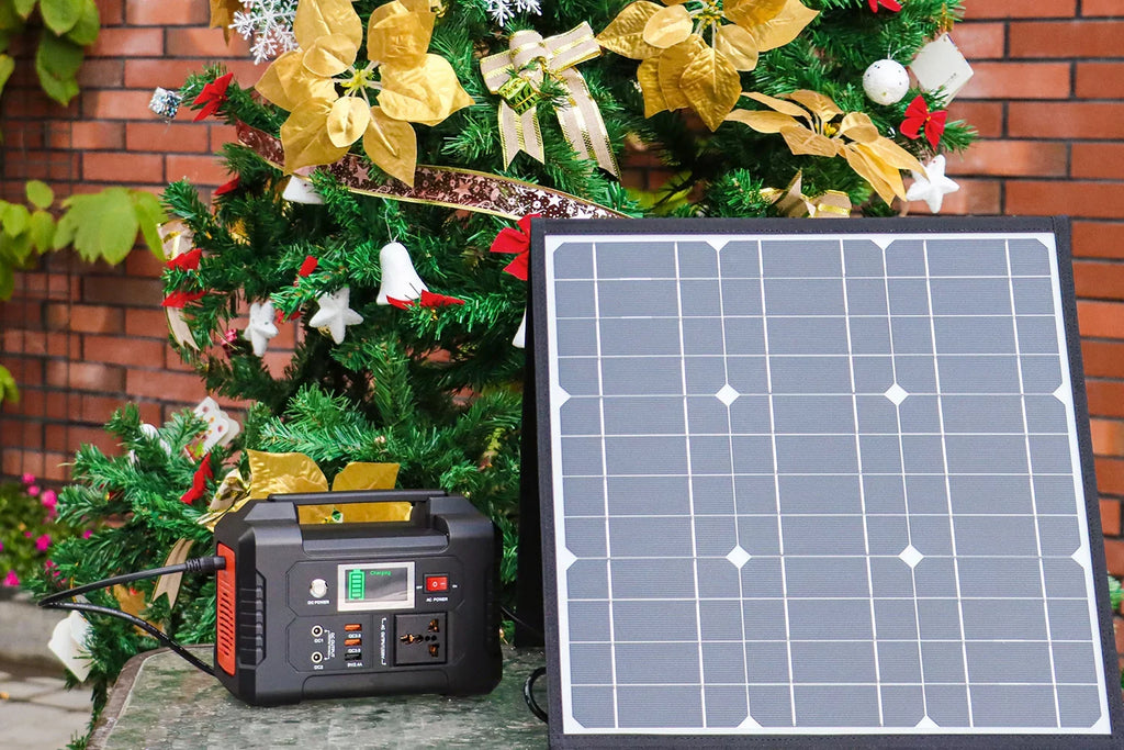 200W Portable Power Station, FlashFish 40800mAh Solar Generator with 50W 18V Portable Solar Panel, Flashfish Foldable Solar Charger with 5V  18V  Output