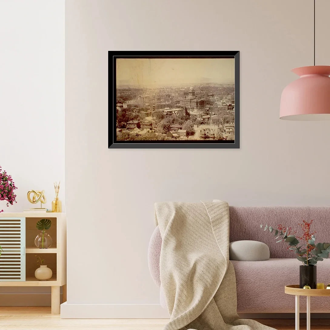 Historic Framed Print, Panorama of Denver - 2, 17-7/8" x 21-7/8"