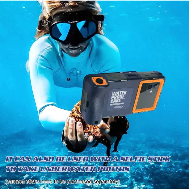 UrbanX Professional [15m/50ft] Swimming Diving Surfing Snorkeling Photo Video Waterproof Protective Case Underwater Housing for  lite And all Phones Up to 6.9 Inch  with Lanyard