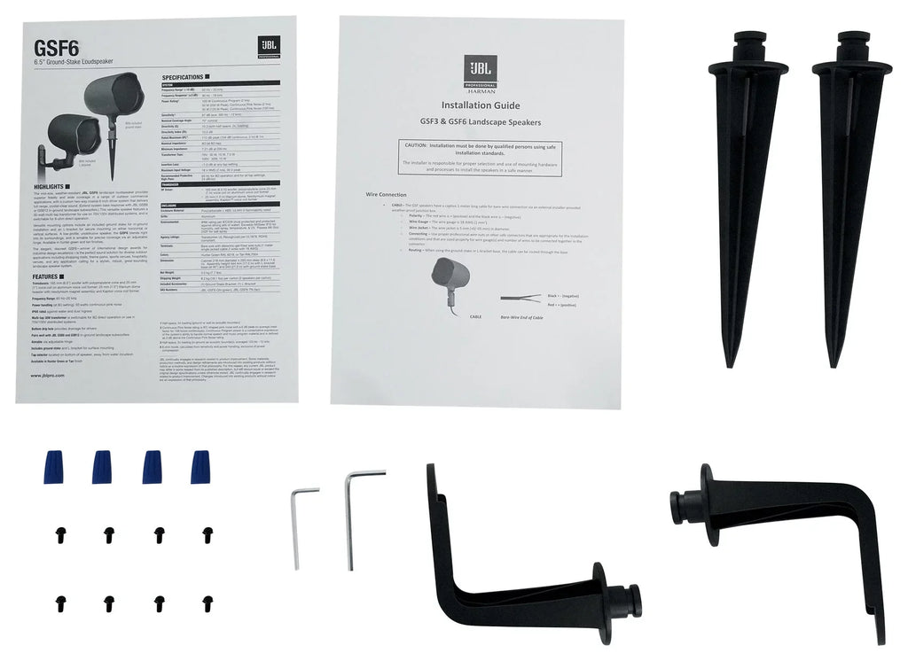 4  - 6.5" Landscape Ground Stake/Wall Mount 70v Commercial Speakers+Amp