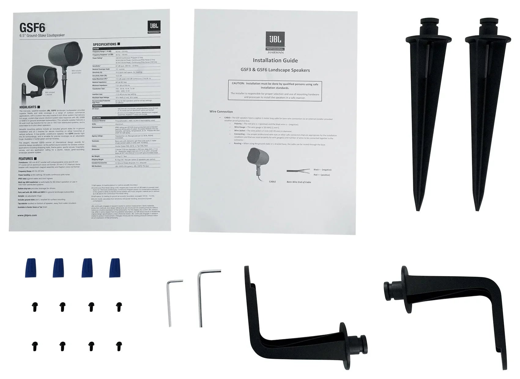 4  - 6.5" Landscape Ground Stake/Wall Mount 70v Commercial Speakers+Amp