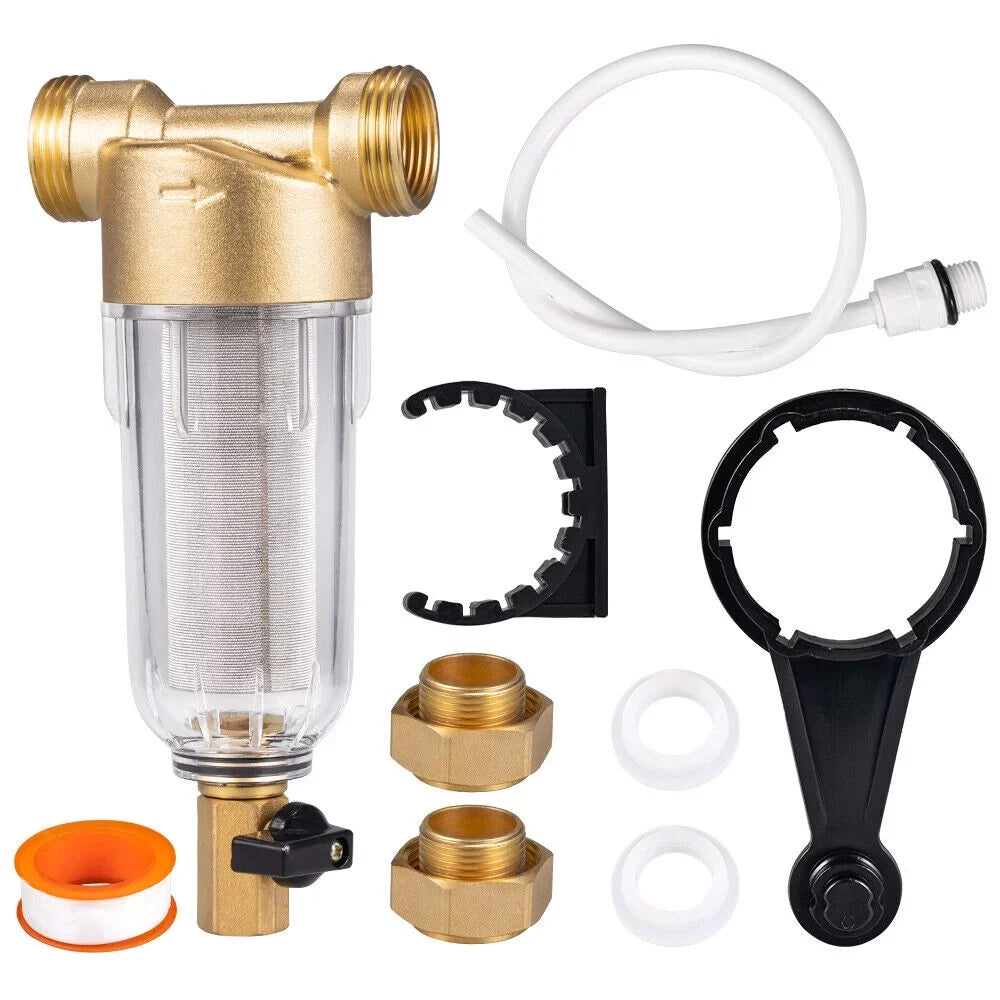 Whole House Water Pre-Filter System Reusable Spin Down Sediment Filter sewage