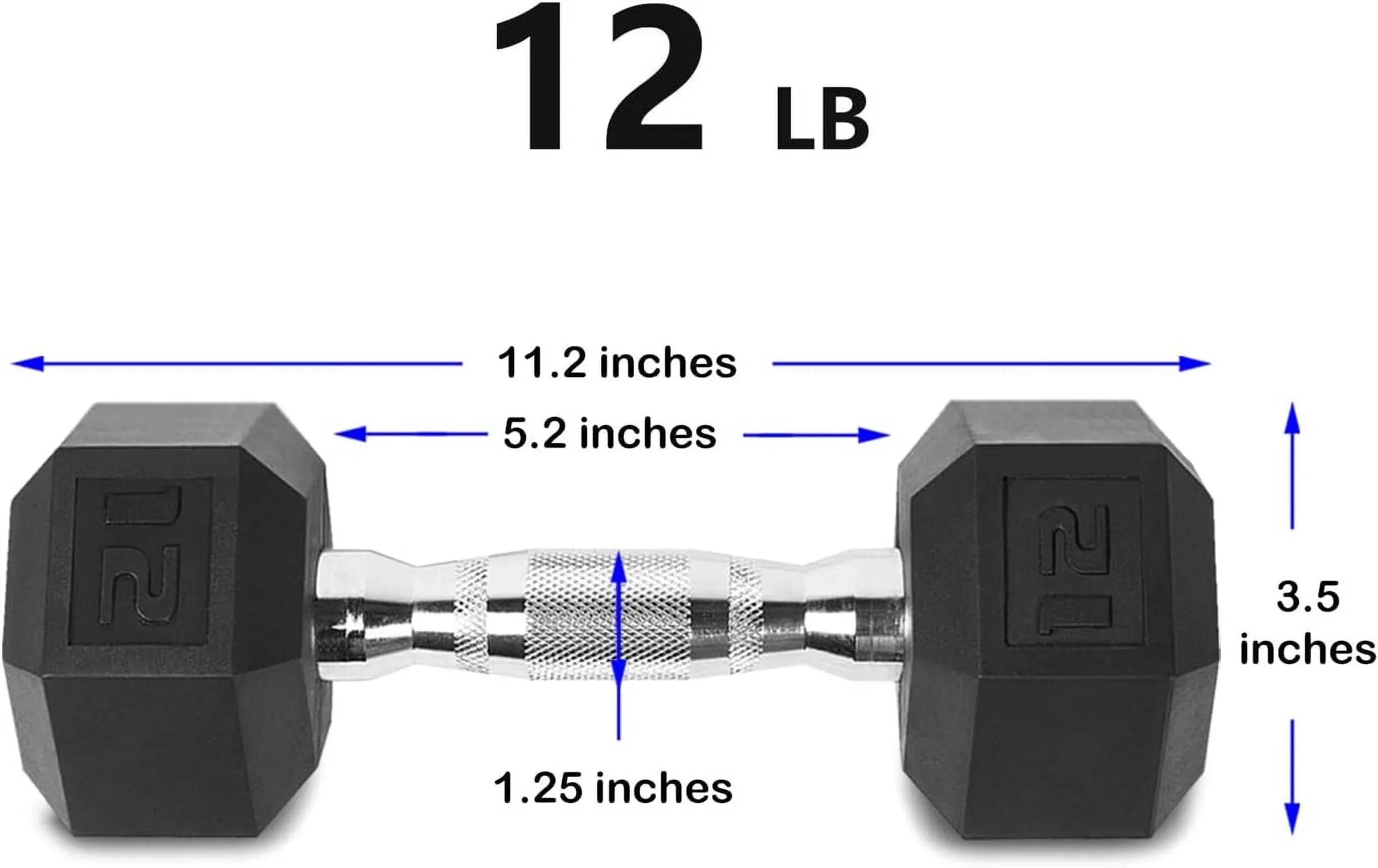 12LB Set Of 2 Hex Dumbbells Rubber Coated Cast Iron Hex Black Dumbbell Weights For Exercises Neoprene Dumbbell Hand Weights Anti-Slip Anti-Roll Hex Shape Colorful 12Lbs Pair