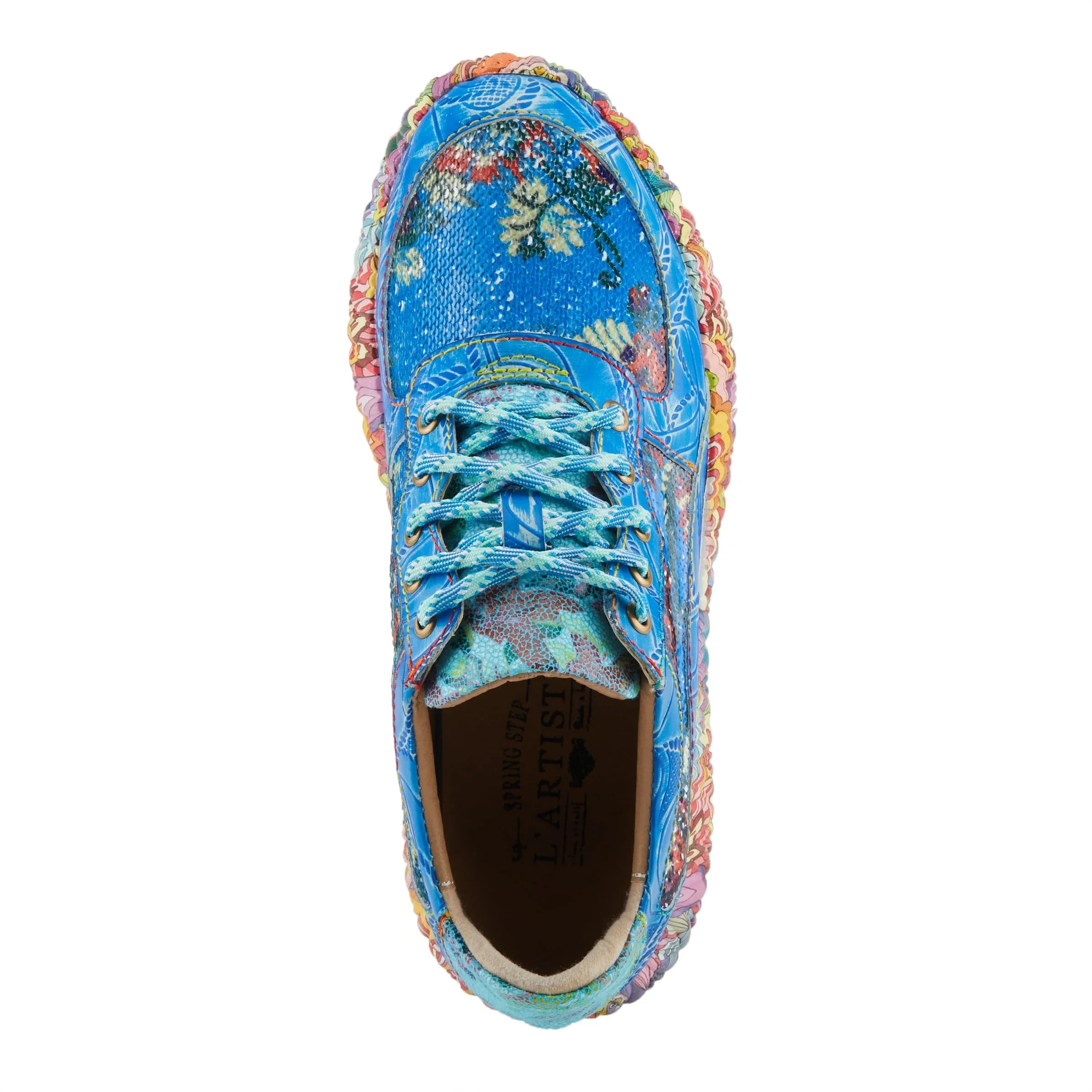 Spring Step 'Artiste Women's  Multicolored Fashion Sneakers | Unique Energetic Patterns Blue Multi  42 /  10.5-11