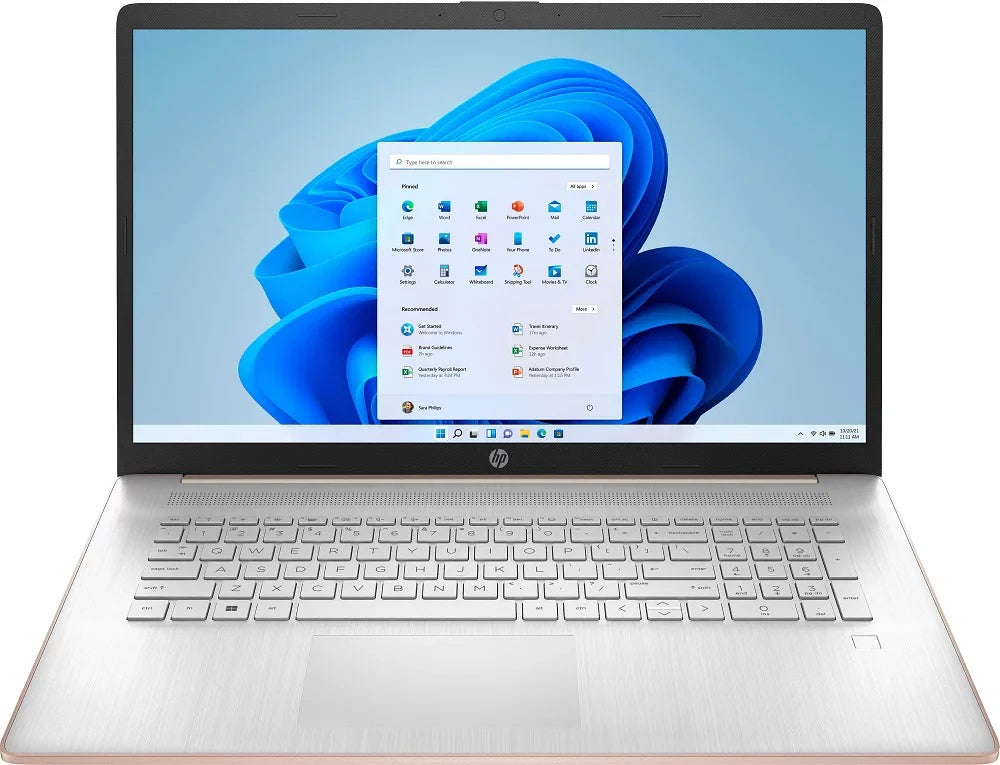 Restored  17CN0107DSREF 17.3" 1600x900 + Intel Pentium Gold 7505 DualCore Processor 12GB  256GB  Intel  Graphics Windows 11 Home Laptop Pale Rose Gold (Refurbished)