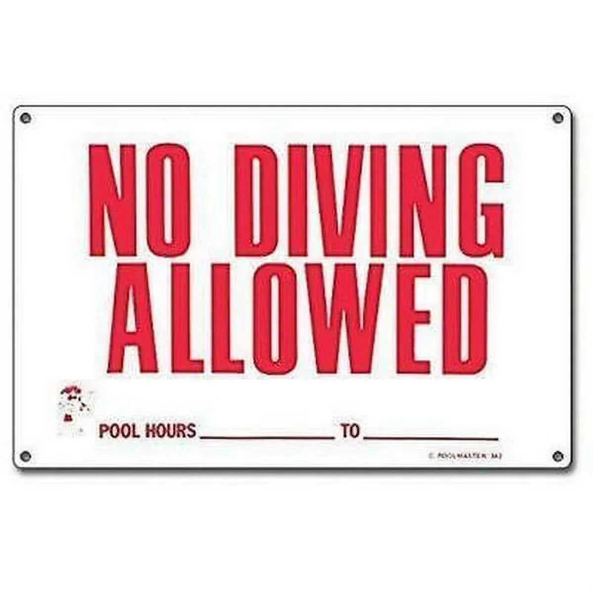 Poolmaster 40342 No Diving Allowed Sign for Residential or Commercial Pools: New