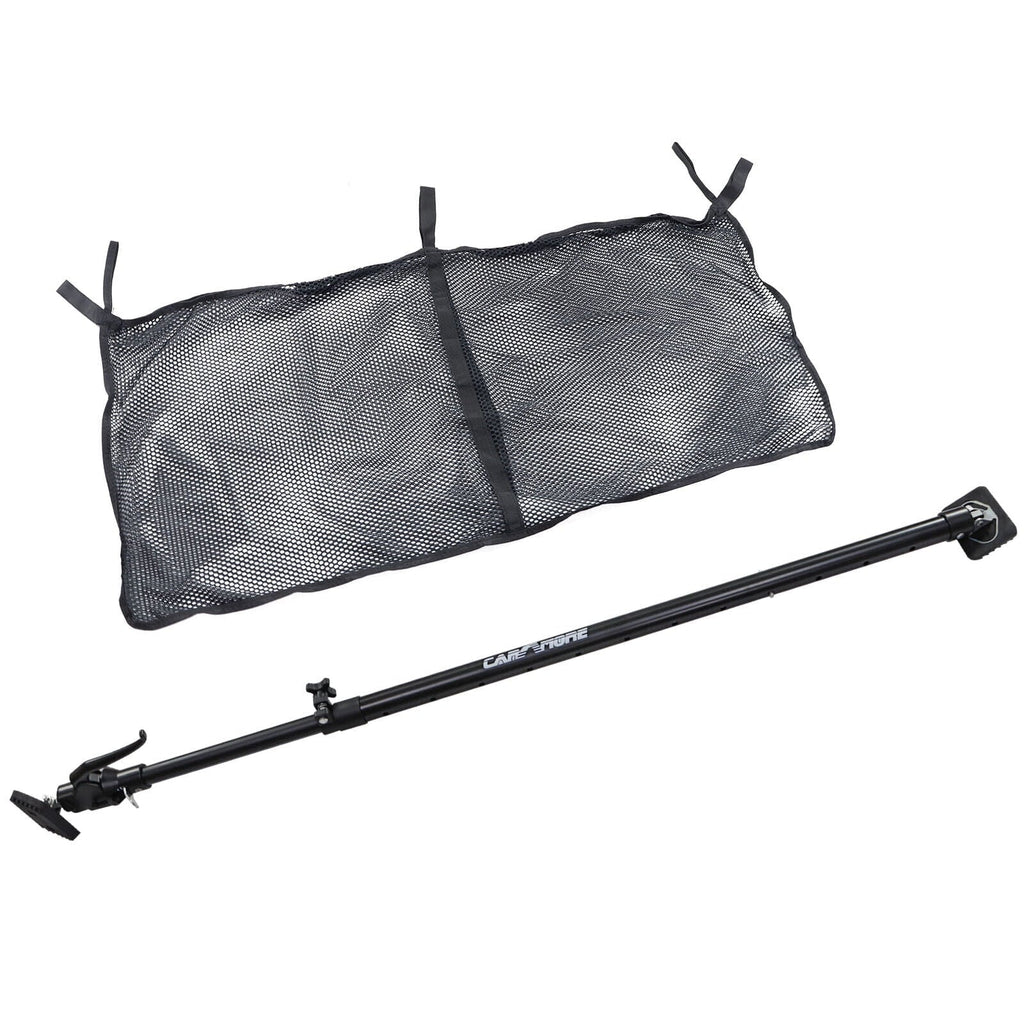 Ratcheting Cargo Bar ,Adjustable From 40"-70" / Storage Net Black For Truck,