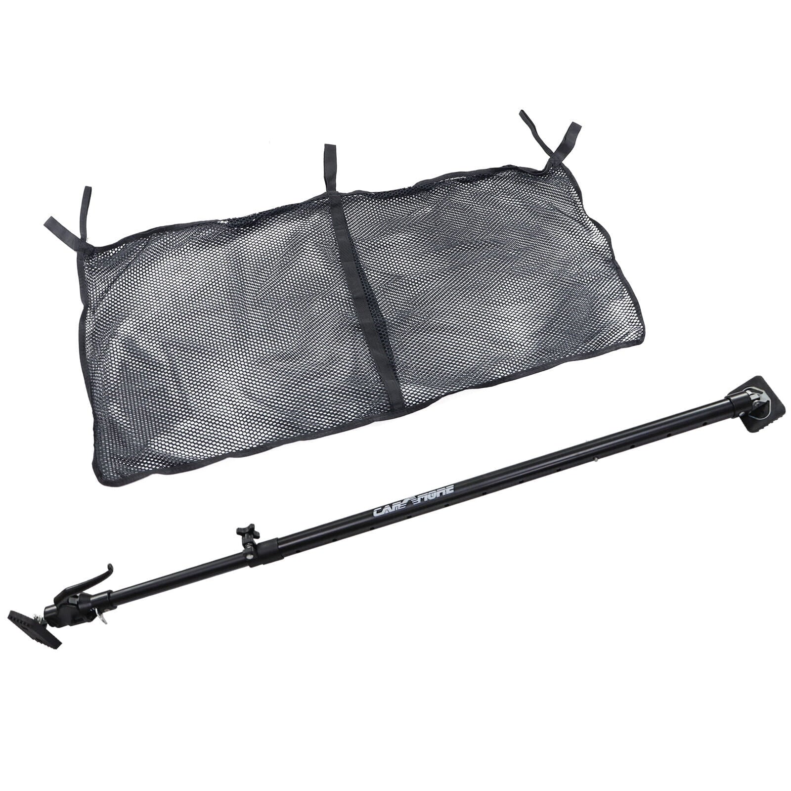 Ratcheting Cargo Bar ,Adjustable From 40"-70" / Storage Net Black For Truck,