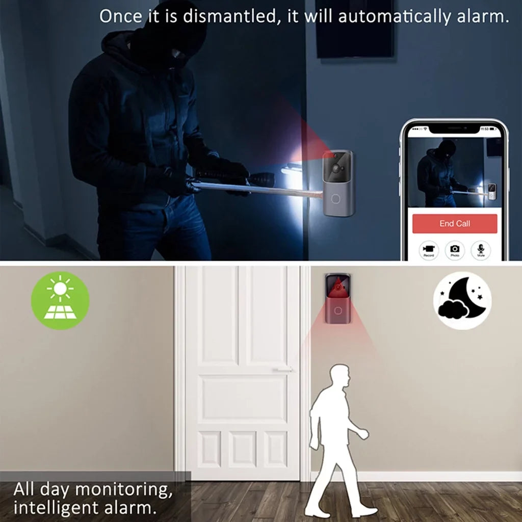 Video Doorbell Camera Hd Wifi Doorbell Wireless Operated Motion Audio & Speaker Night Vision for Ios&Android