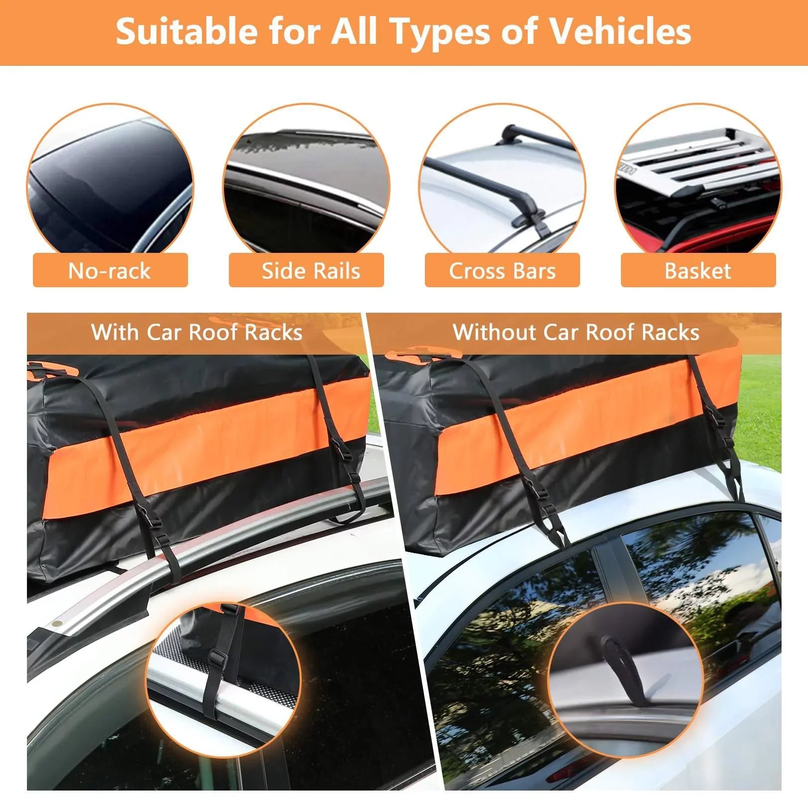 20 Cubic Feet Car Vehicles Waterproof Roof Top Cargo Carrier Luggage Travel Storage Bag for Car Truck  Clearance Sales