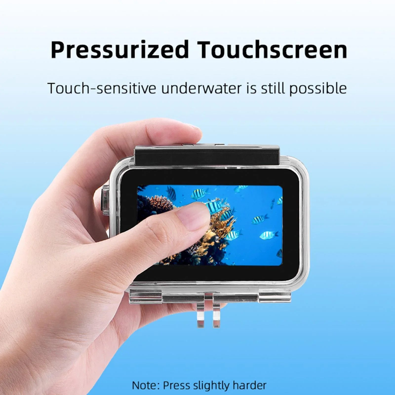 Stainless Steel Transparent Case Waterproof Diving Camera Case for  Action 3 4
