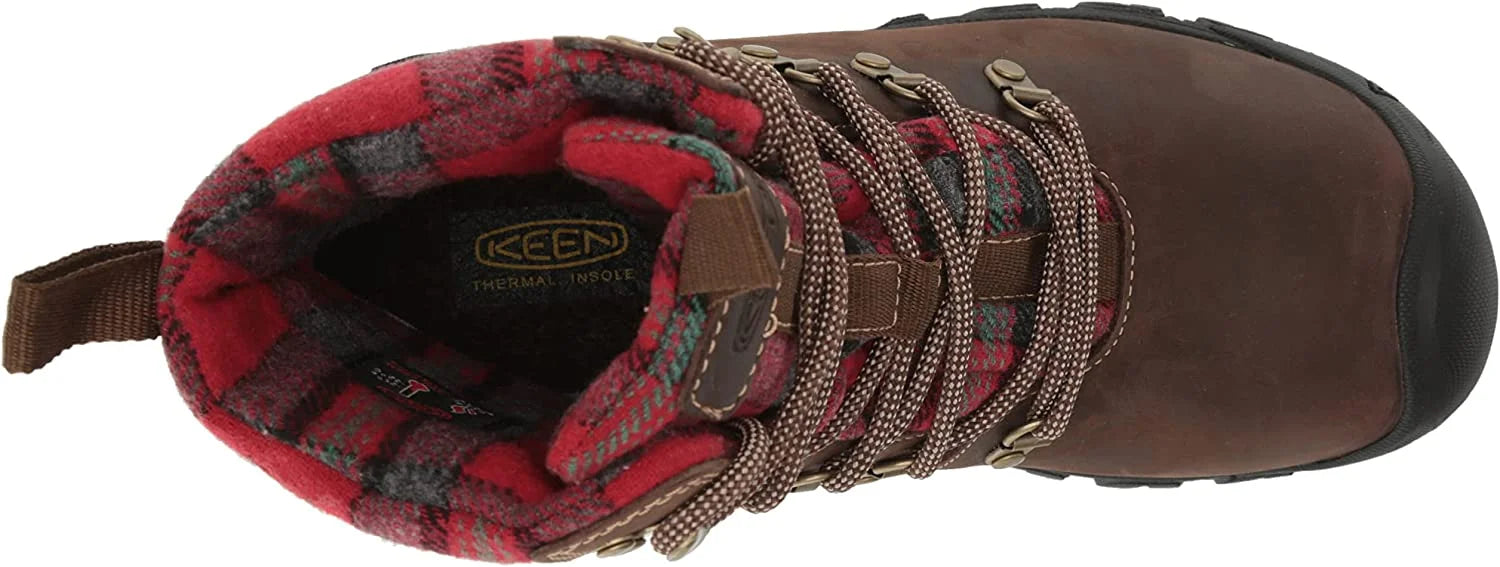 Greta Insulated Waterproof Boots for Ladies - Dark Brown/Red Plaid - 7.5M