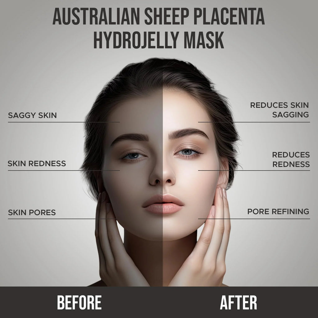 Luminous Skin Lab Australian Sheep Placenta Jelly Mask,  Professional Pack Peel off Facial Mask - Anti-Aging, Reducing Dark Spot & Natural Skin Treatment - Suitable for All Skin Types | 30 fl oz