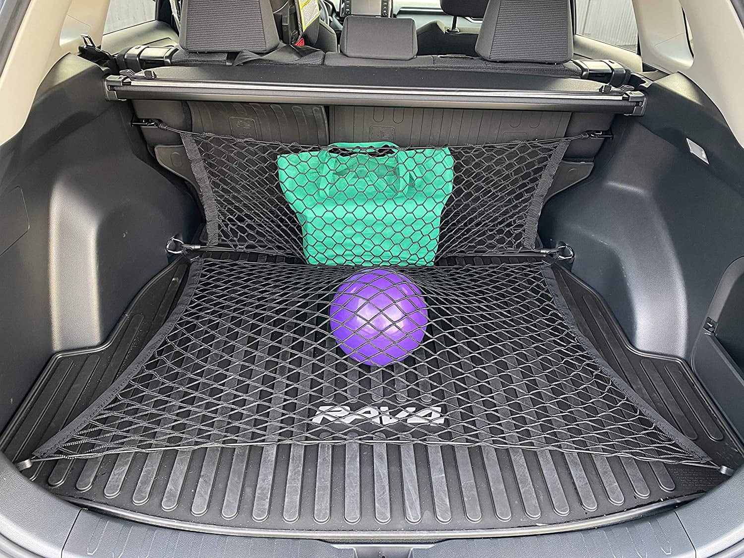 Floor Style + Envelope Style Trunk Cargo Net for Toyota  Rav4 Hybrid Prime 2019 2020 2021 2022