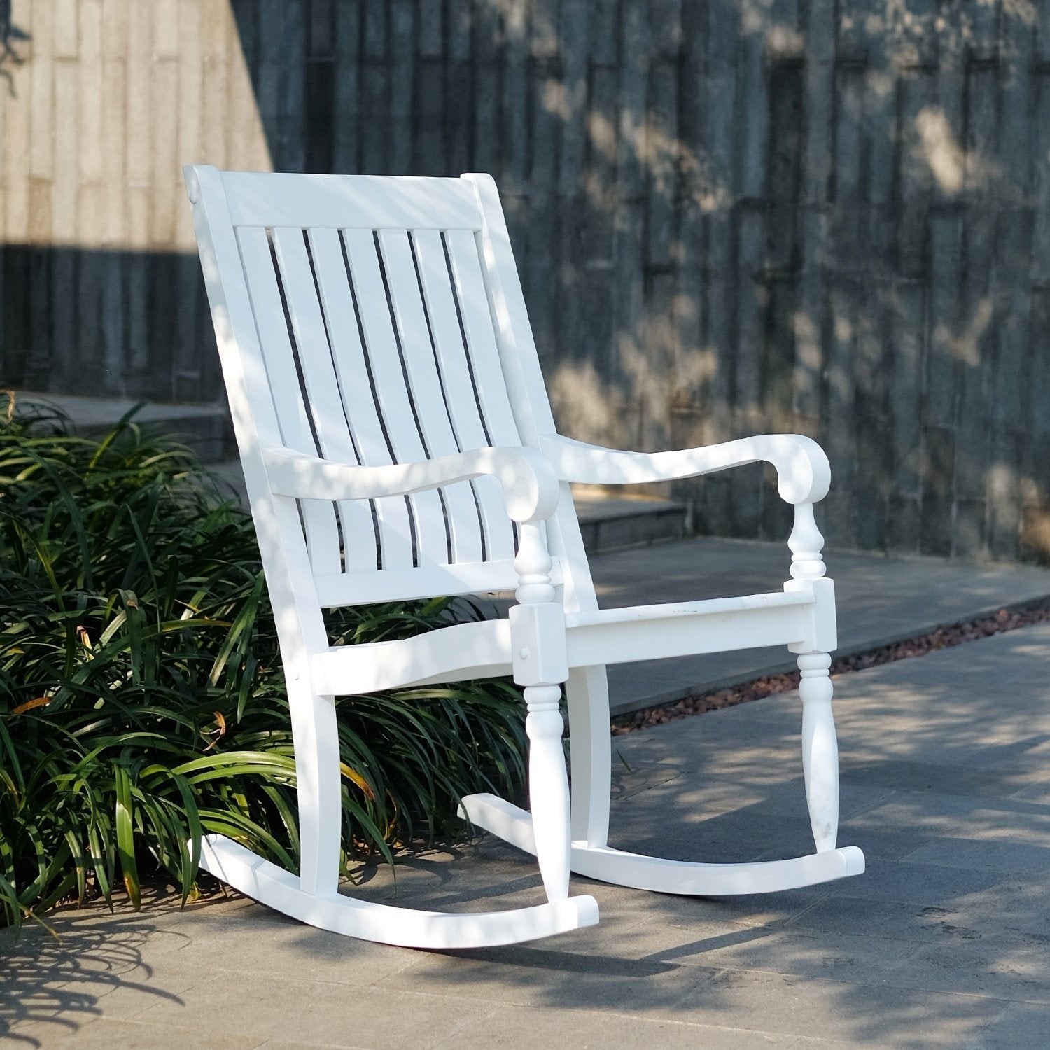 cambridge casual lyon white mahogany porch rocker