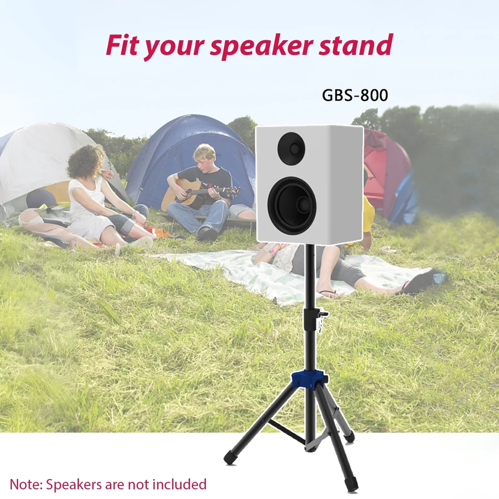 Bisofice Speaker Stand for Studio Speaker, Adjustable Height Tripod Stand with Non slip Base, Heavy Duty Bracket for Surround Sound Performance