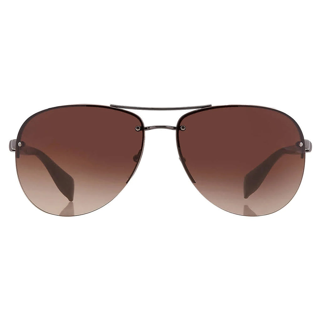 Prada Men's Gradient Linea Rossa -5AV6S1-65 Brown Aviator Sunglasses