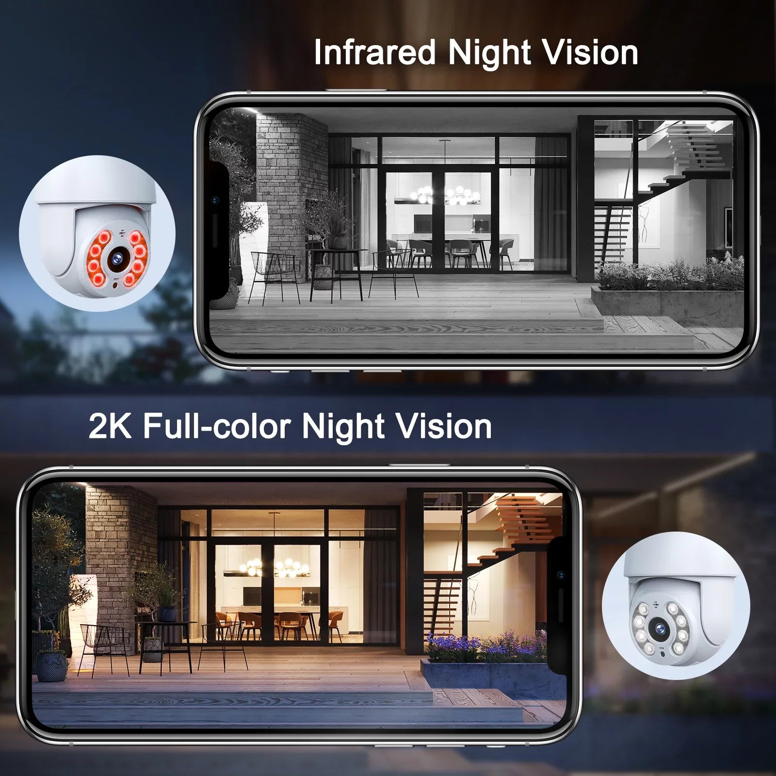 Toguard 2 Packs  2K/4MP WiFi Light Bulb Security Camera Outdoor Indoor  Wireless Dome Surveillance Camera