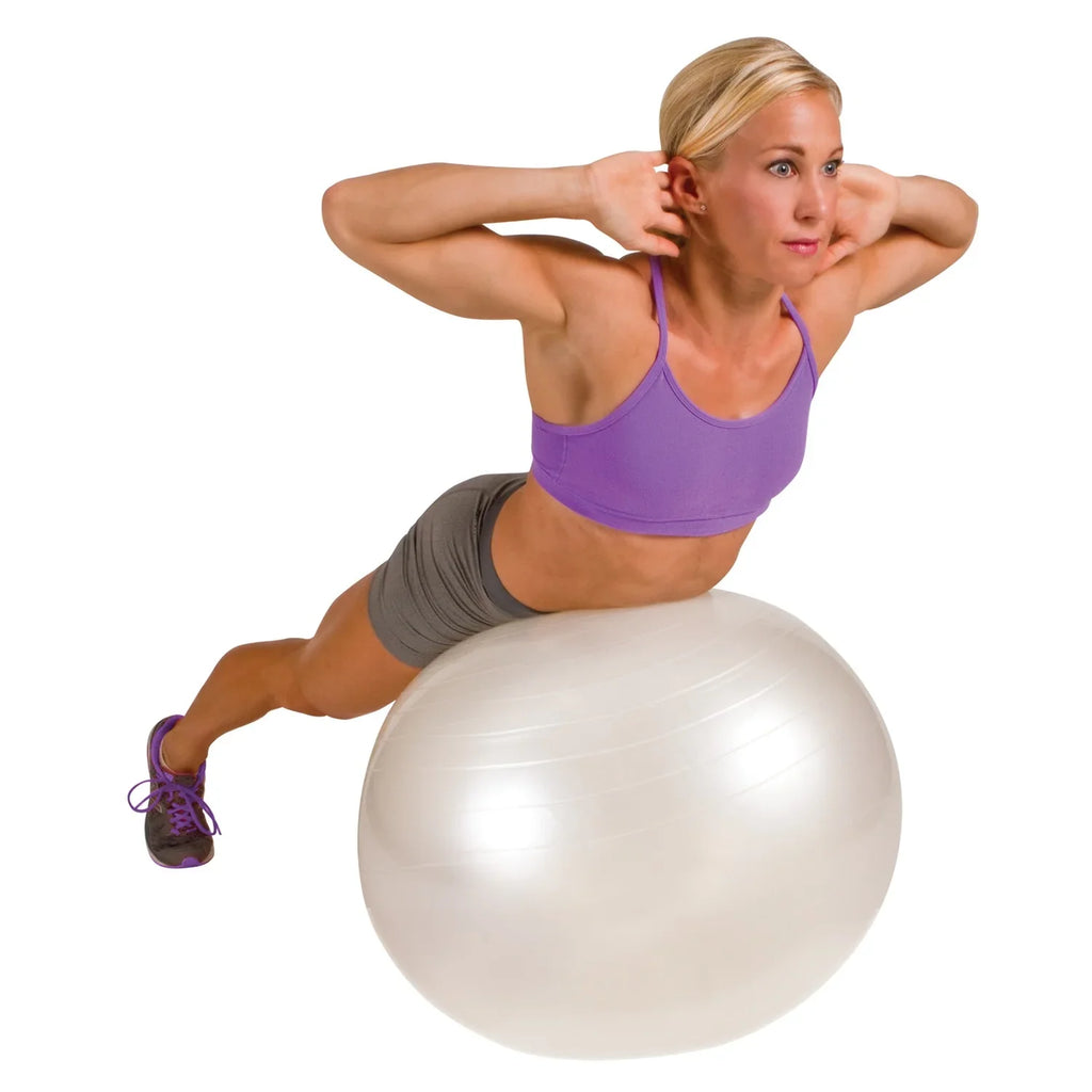 GoFit -65 Ball Exercise Ball with Pump (65 cm; White) and Omron -514C Full-Body Composition Monitor Black Bathroom Scale