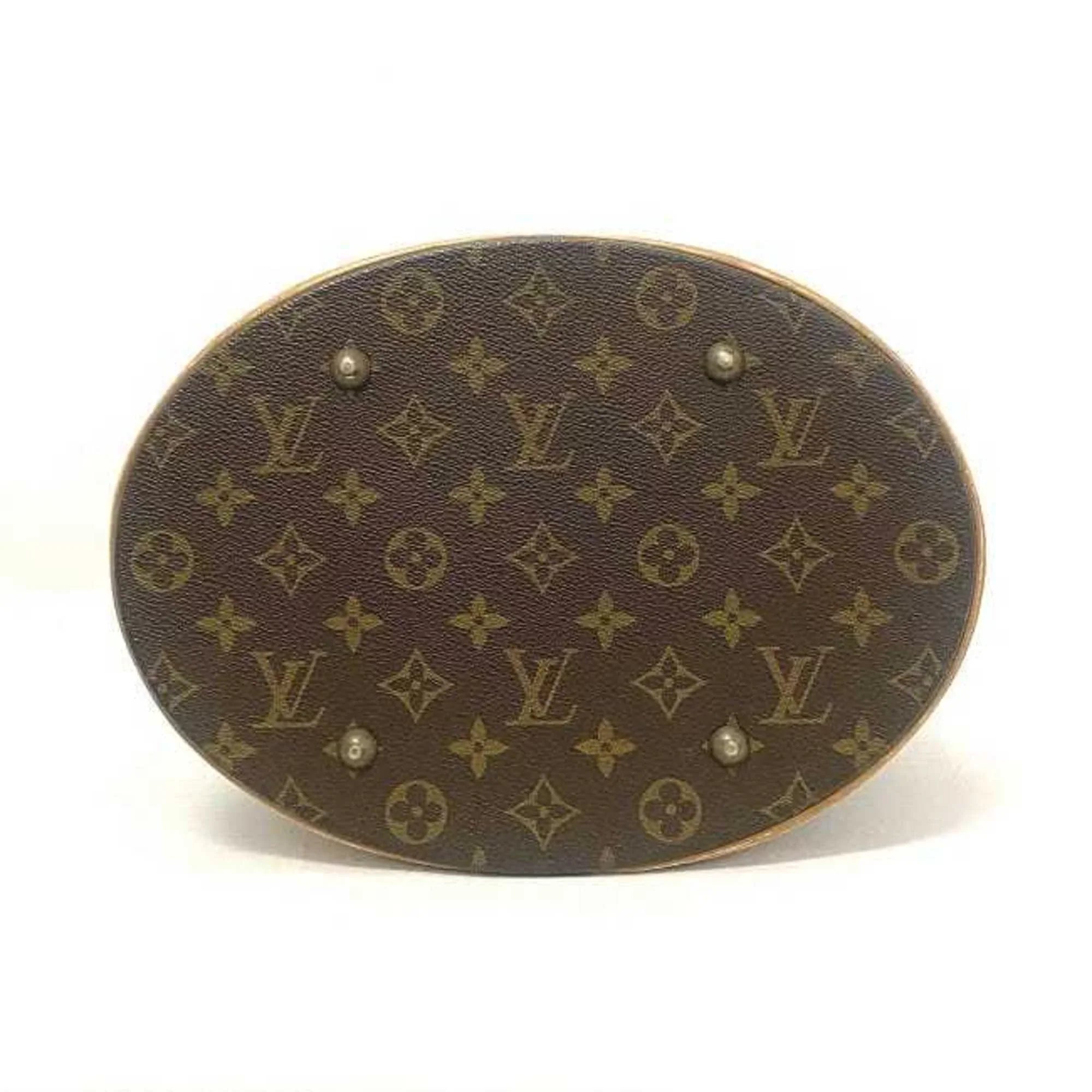 Pre-Owned Louis Vuitton Bucket  Brown Monogram  Canvas Nume Leather    Bag Women's (Fair)