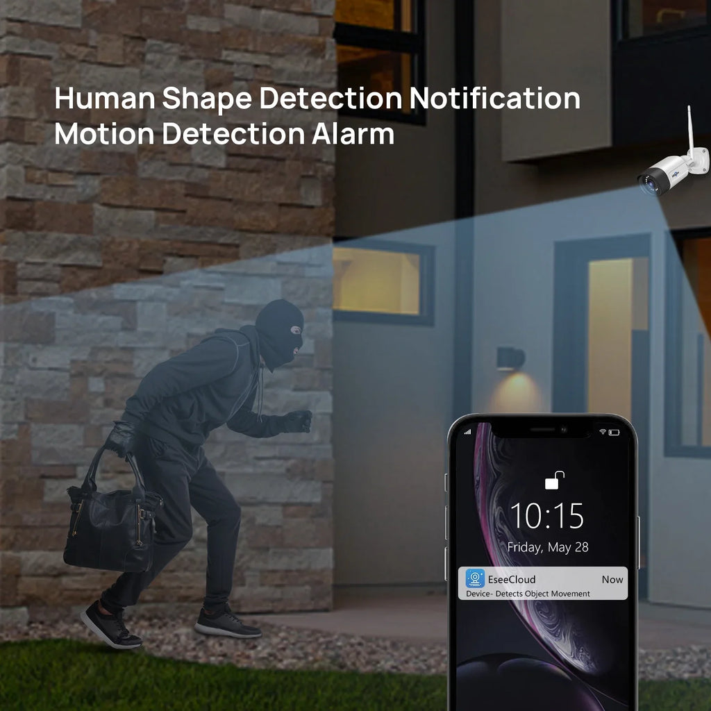 Hiseeu 3MP Wireless WiFi Security Camera System with 3TB Hard Drive, 8Pcs Security Cameras Wireless WiFi with 2-Way Audio, Waterproof,64ft  Night Vision,Motion Detect Home Security System