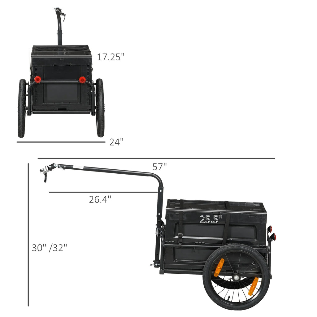 Aosom Bike Trailer Wagon with Removable Storage Box, No Bottom