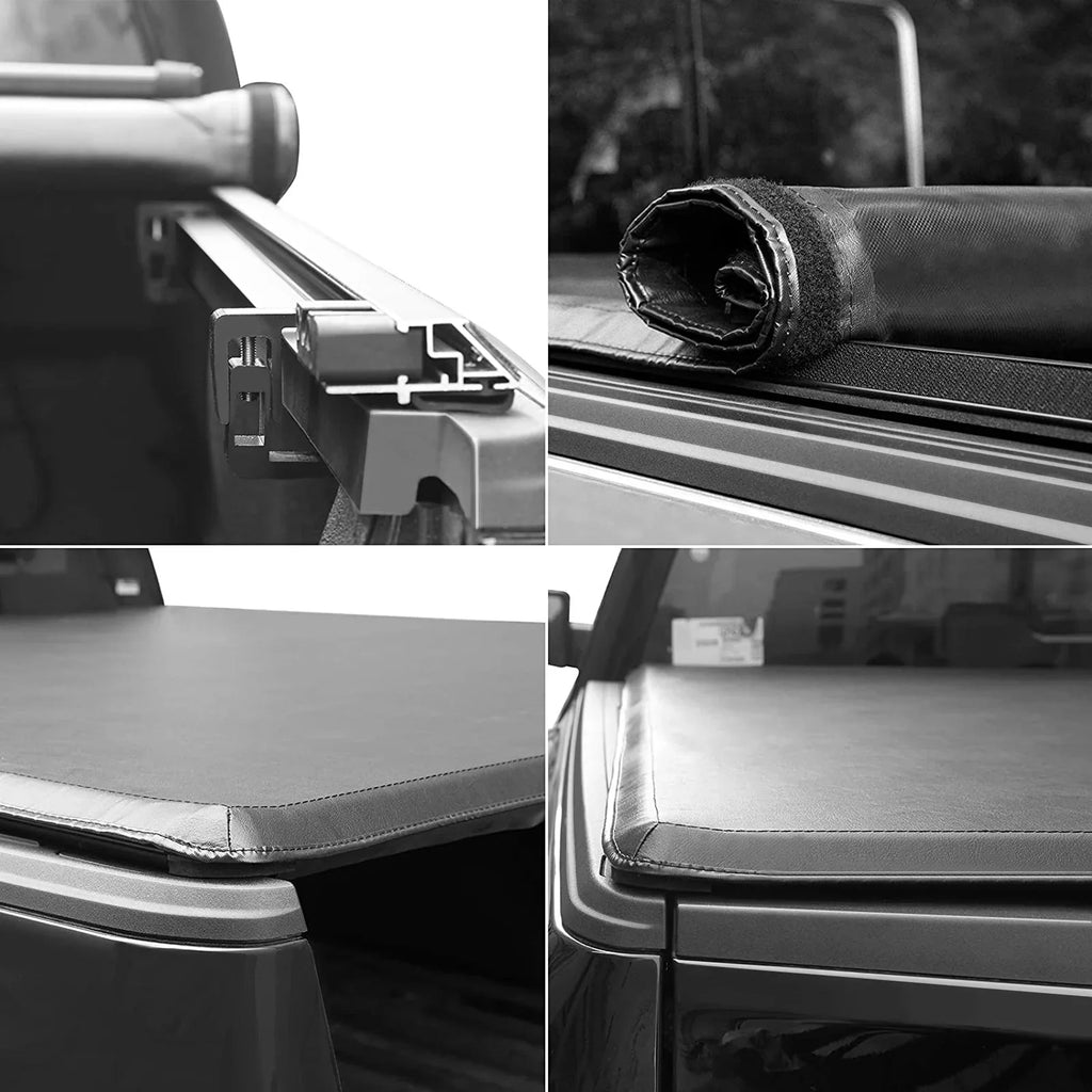 Kikito Vinyl Soft Roll-Up Tonneau Cover Truck Bed for 2007-2021 Tundra (Excl. Trail Edition) 6.5FT (78.7in) Bed (for Models With or Without The Deck Rail System)