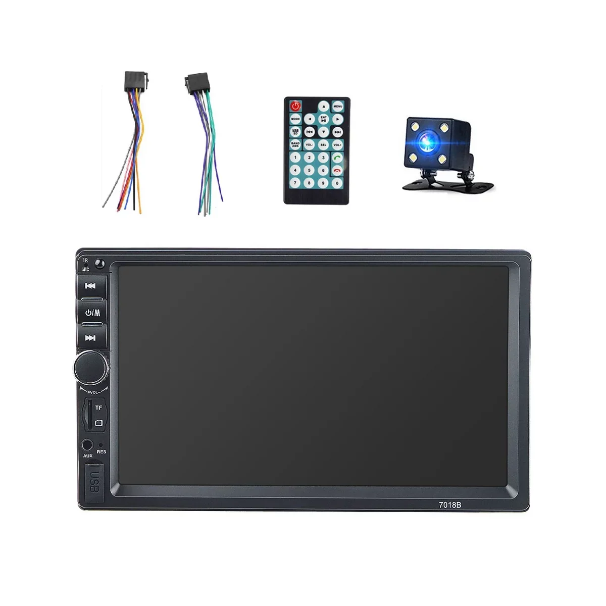 Car Radio Double Din Car Stereo 7 Inch Touch Screen with Bluetooth Mirror Link   Radio Audio Receiver with Backup Camera and Remote Control