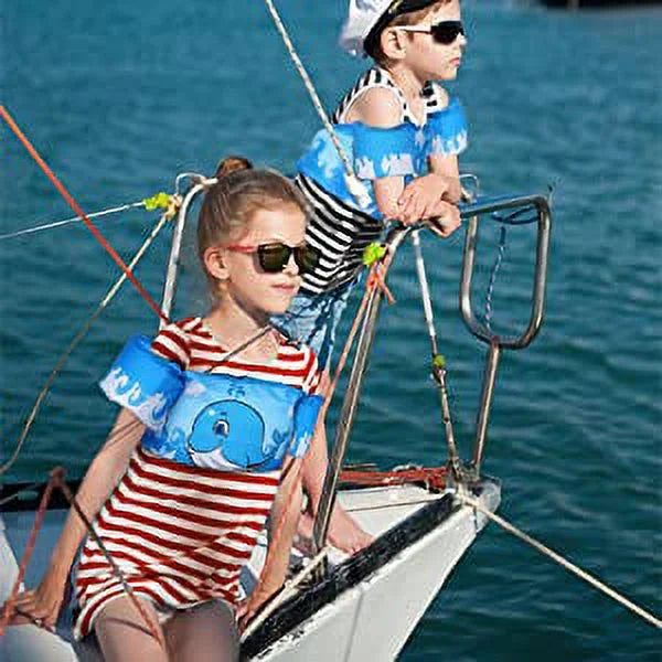 Kids Swim Life Jacket Vest for Toddler 22-66 lbs Swimming Pool, Adjustable Strap Swimming Jacket with Swimming Goggle for Girls & Boys 3-14yrs, Suitable for Learning Swim Training Equipment