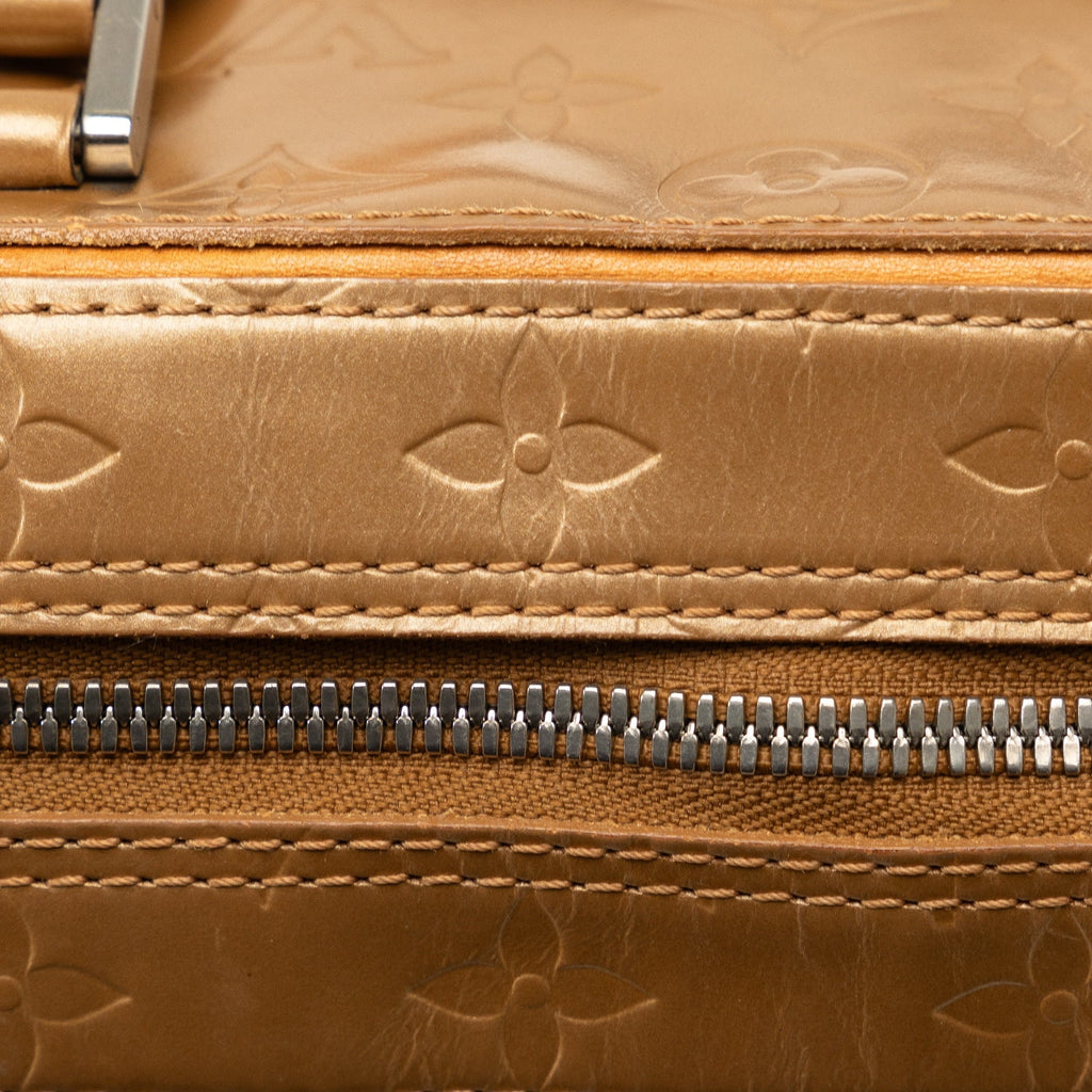 Pre-Owned Authenticated Louis Vuitton Monogram Mat Shelton Calf Leather Brown Handbag Top HandleBag Unisex (Good)