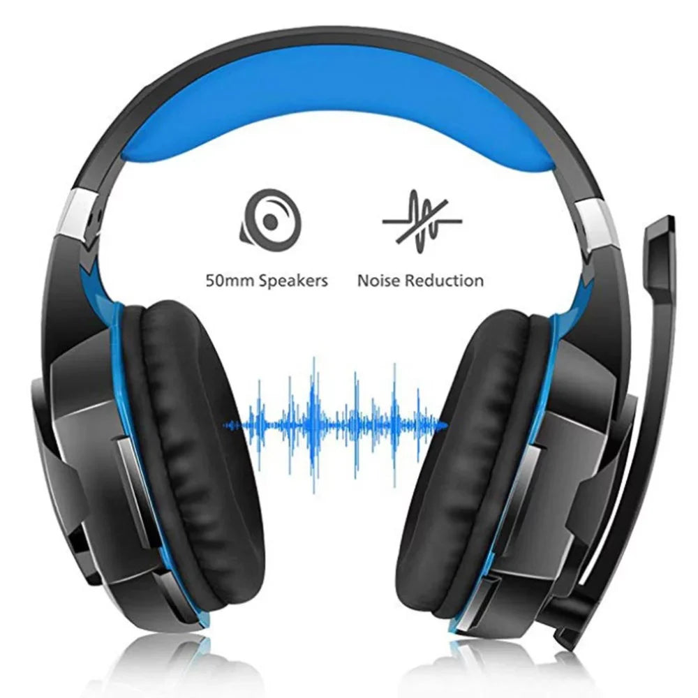 3.5mm Gaming Headset Noise Reduction for  Laptop Smartphone with Audio Adapter Cable