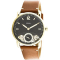 Fossil Men's The Commuter Twist  Gold Leather Japanese Quartz Fashion Watch