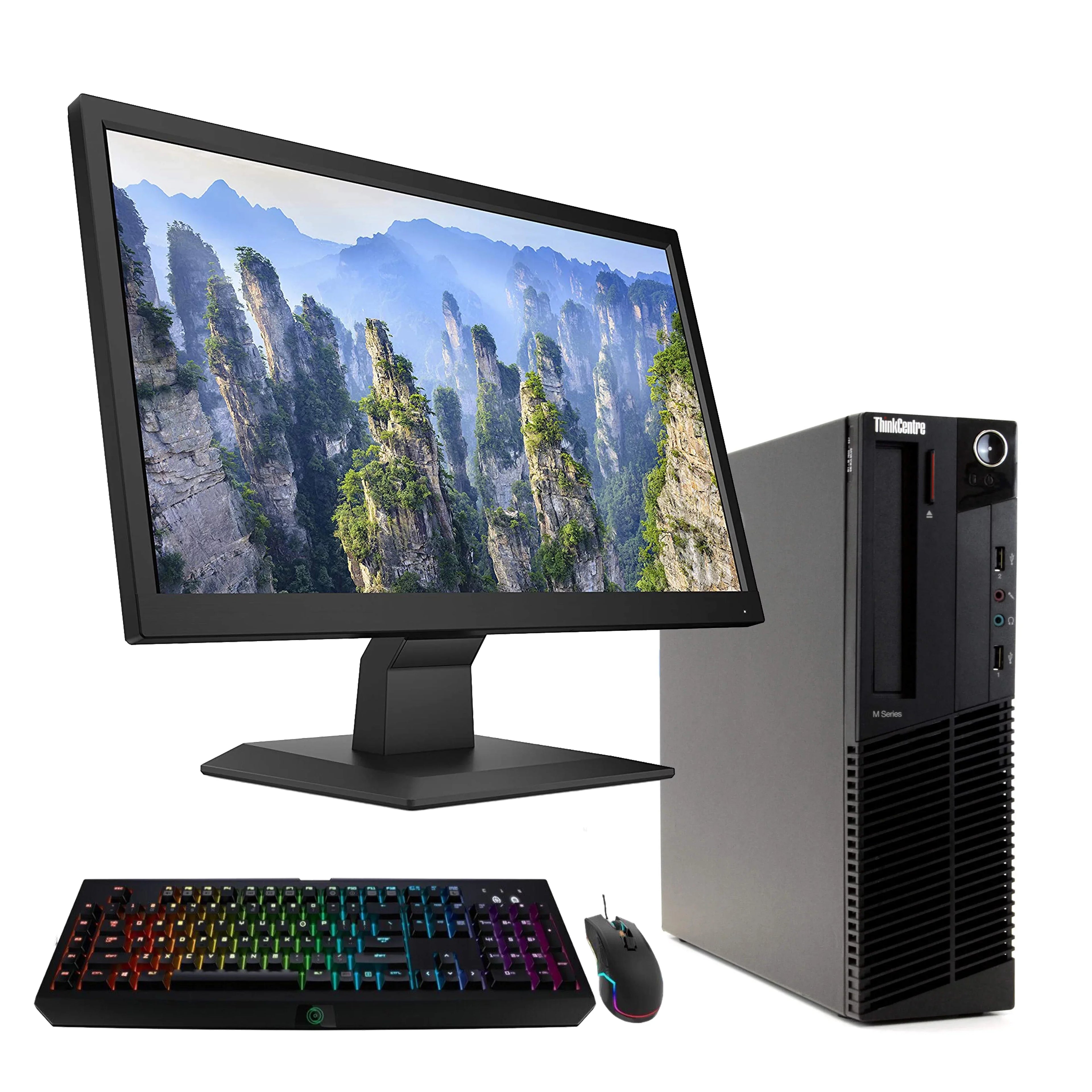 Pre-Owned Lenovo  Desktop Computer  - Intel Quad-Core i5, 1TB , 4GB  , Windows 10 Pro, , , 22in Monitor,  Keyboard and Mouse (Refurbished: Good)