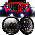 7 Inch  Halo Headlights for Jeep Wrangler      Hi/Lo Beam with  Angel Eyes 2PCS