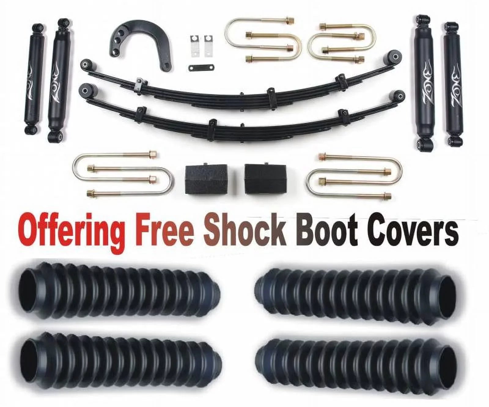 ZoneOffRoad 1973-1987 Fits Chevrolet Silverado Suburban 1500 Blazer Fits  Sierra Suburban 1500 Jimmy Pickup  4WD 1/2 Ton 4" Lift Kit System With Free Boot Protectors /