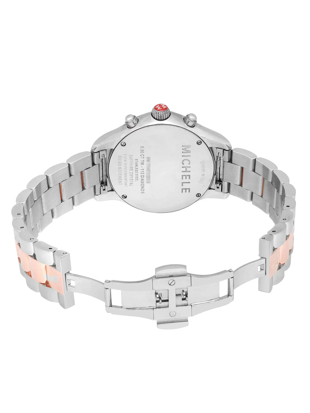 Michele Jetway 40mm Steel 0.50cttw Diamond Quartz Ladies Watch