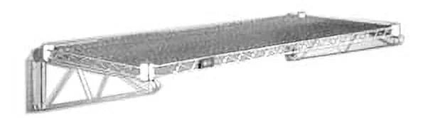 21" Deep x 36" Wide x 7" High Fixed Chrome Wall Mount Shelving Kit